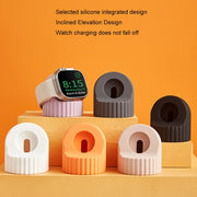 For Apple Watch Wave Pattern Silicone Watch Charging Stand(Red)