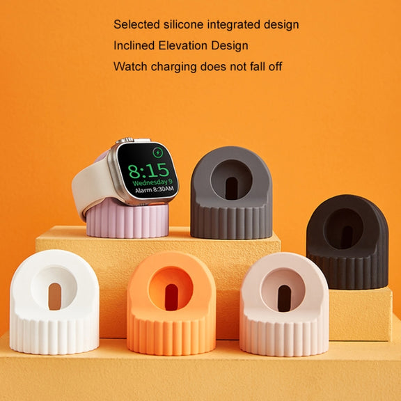 For Apple Watch Wave Pattern Silicone Watch Charging Stand(Red)