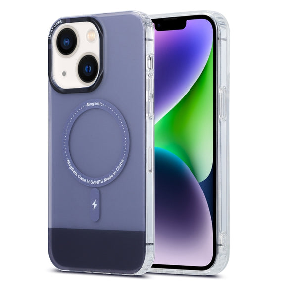 For iPhone 14 PC + TPU IMD MagSafe Magnetic Phone Case(Black)