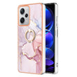 For Xiaomi Redmi Note 12 Pro+ Global Electroplating Marble IMD TPU Phone Case with Ring Holder(Rose Gold 005) - free shipping - PMC TechLife - Order now!