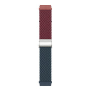 20mm Buckle Braided Nylon Watch Band(Wine Red Blue)