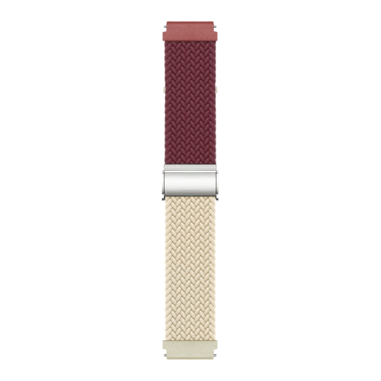 20mm Buckle Braided Nylon Watch Band(Wine Red Starlight)