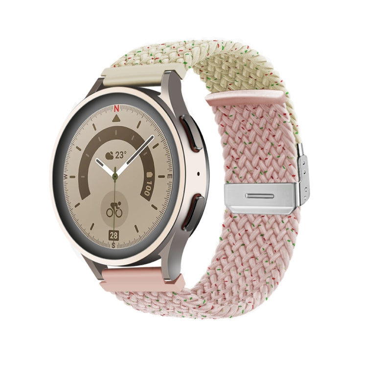 20mm Buckle Braided Nylon Watch Band(Coloful Starlight Pink)
