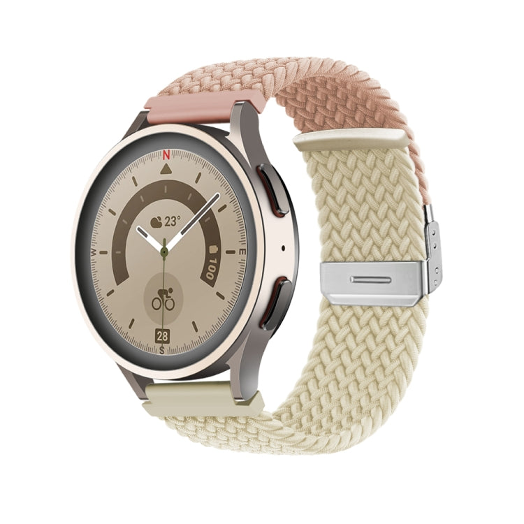 22mm Buckle Braided Nylon Watch Band(Milk Starlight)