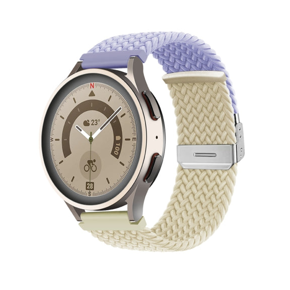 22mm Buckle Braided Nylon Watch Band(Purple Starlight)