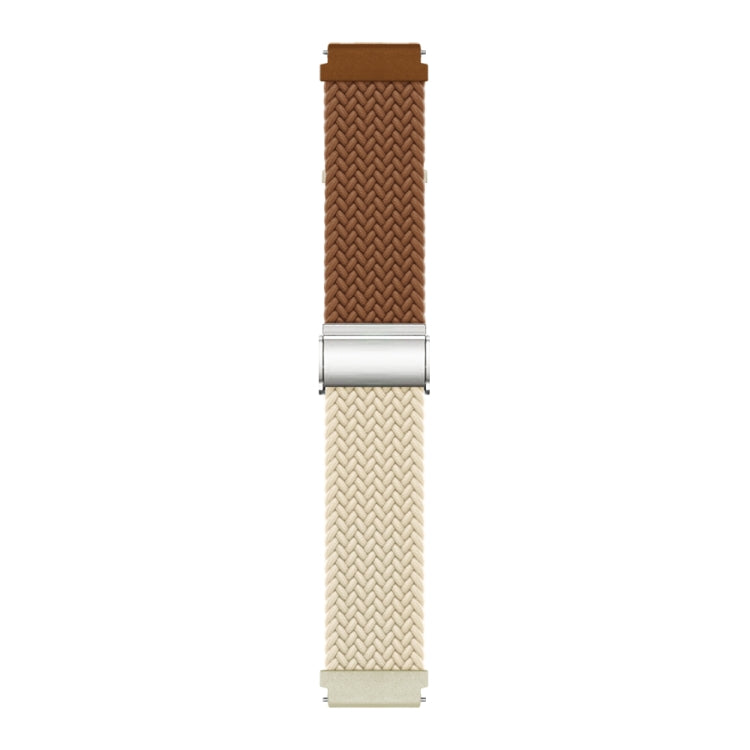 22mm Buckle Braided Nylon Watch Band(Brown Starlight)