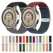 22mm Buckle Braided Nylon Watch Band(Dark Blue Beige)
