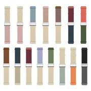 22mm Buckle Braided Nylon Watch Band(Dark Blue Beige)