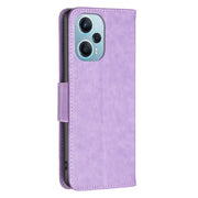 For Xiaomi Poco F5 5G / Redmi Note 12 Turbo Two Butterflies Embossing Leather Phone Case(Purple)
