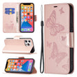 For Xiaomi Poco F5 5G / Redmi Note 12 Turbo Two Butterflies Embossing Leather Phone Case(Rose Gold) - free shipping - PMC TechLife - Order now!