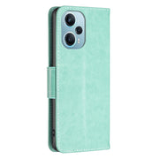 For Xiaomi Poco F5 5G / Redmi Note 12 Turbo Two Butterflies Embossing Leather Phone Case(Green)