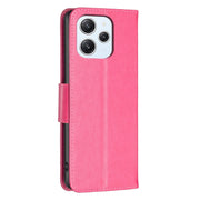 For Xiaomi Redmi 12 4G Two Butterflies Embossing Leather Phone Case(Rose Red)