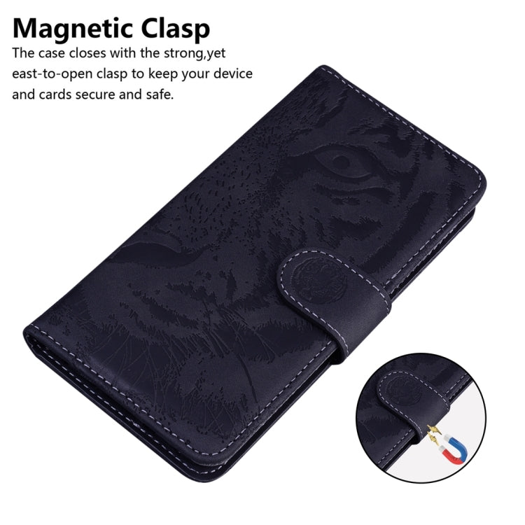 For Tecno Spark 10 / Spark 10C Tiger Embossing Pattern Flip Leather Phone Case(Black)