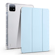 For Xiaomi Pad 6 / 6 Pro 3-fold Clear TPU Smart Leather Tablet Case with Pen Slot(Ice Blue) - More Tablet Cases by PMC TechLife | Online Shopping South Africa | PMC TechLife