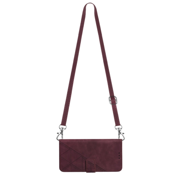 For Xiaomi Redmi Note 12S 4G Global Crossbody 3D Embossed Flip Leather Phone Case(Wine Red)