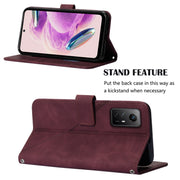 For Xiaomi Redmi Note 12S 4G Global Crossbody 3D Embossed Flip Leather Phone Case(Wine Red)