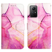 For Xiaomi Redmi Note 12S 4G Global PT003 Marble Pattern Flip Leather Phone Case(Pink Purple Gold LS001)