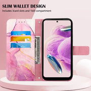 For Xiaomi Redmi Note 12S 4G Global PT003 Marble Pattern Flip Leather Phone Case(Pink Purple Gold LS001)