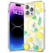 For iPhone 14 Pro Max MagSafe Magnetic TPU Phone Case(Yellow Chrysanthemum)