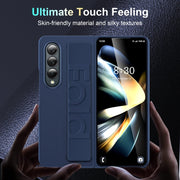 For Samsung Galaxy Z Fold3 Silicone Wristband Holder Foldable Phone Case(Black)