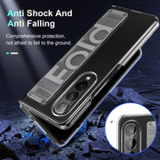 For Samsung Galaxy Z Fold3 Silicone Wristband Holder Foldable Phone Case(Black)
