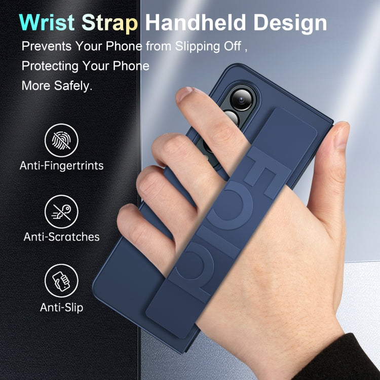 For Samsung Galaxy Z Fold3 Silicone Wristband Holder Foldable Phone Case(Black)