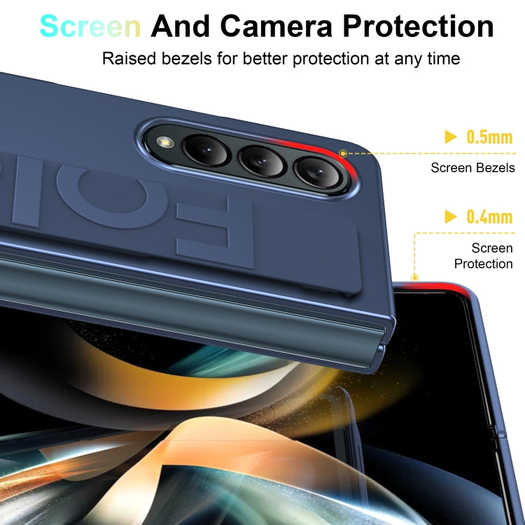 For Samsung Galaxy Z Fold3 Silicone Wristband Holder Foldable Phone Case(Black)