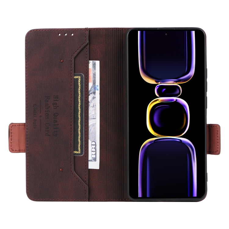 For Xiaomi Poco F5 Pro / Redmi K60 Magnetic Clasp Leather Phone Case(Brown)