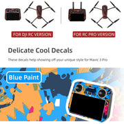 For DJI Mavic 3 Pro / RC Pro Sunnylife Drone Body Remote Control Decorative Stickers Set(Lava Black)