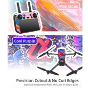 For DJI Mavic 3 Pro / RC Pro Sunnylife Drone Body Remote Control Decorative Stickers Set(Lava Black)