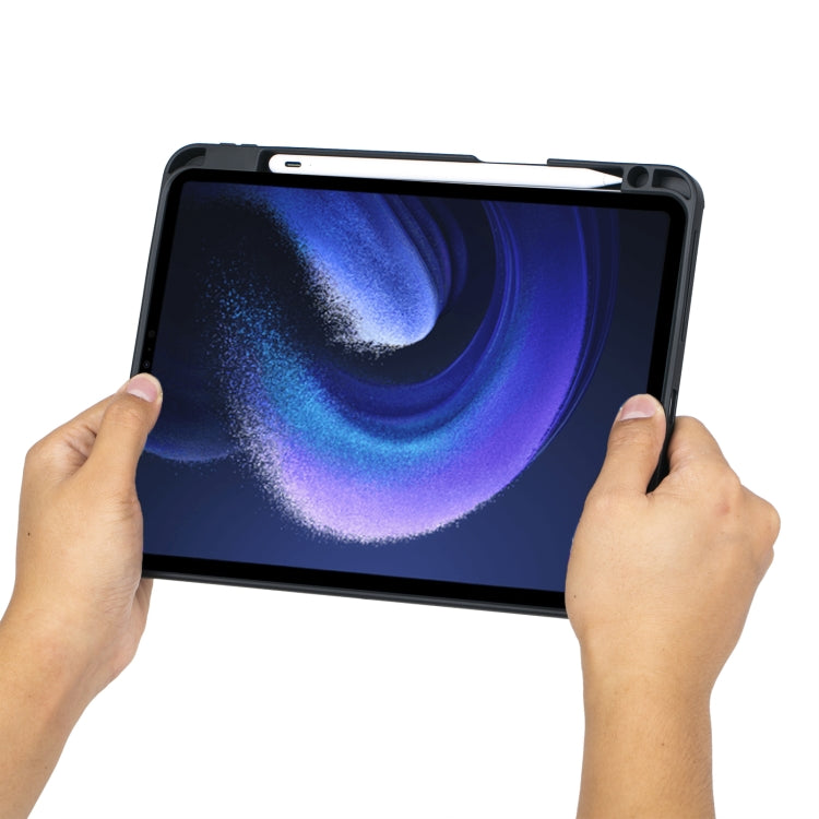 For Xiaomi Pad 6 / Pad 6 Pro T0N7-AS Detachable Pen Slot Touchpad Backlight Bluetooth Keyboard Leather Tablet Case(Black)