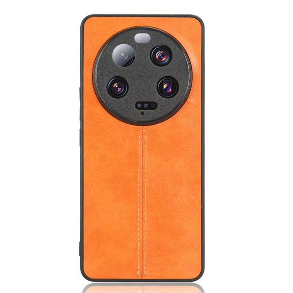 For Xiaomi 13 Ultra Sewing Cow Pattern Skin PC + PU + TPU Phone Case(Orange)