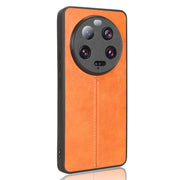 For Xiaomi 13 Ultra Sewing Cow Pattern Skin PC + PU + TPU Phone Case(Orange)