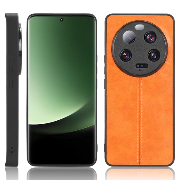 For Xiaomi 13 Ultra Sewing Cow Pattern Skin PC + PU + TPU Phone Case(Orange)