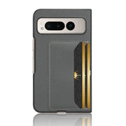 For Google Pixel Fold Litchi Texture Card Slots Back Cover Phone Case(Grey)