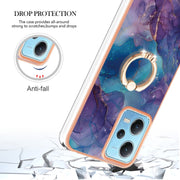 For Xiaomi Redmi Note 12 5G Global/Poco X5 5G Electroplating Marble Dual-side IMD Phone Case with Ring(Purple 016)