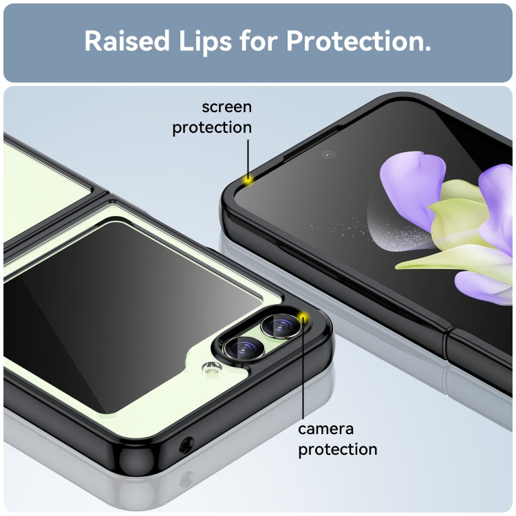 For Samsung Galaxy Z Flip5 Colorful Series Acrylic + TPU Phone Case(Black)