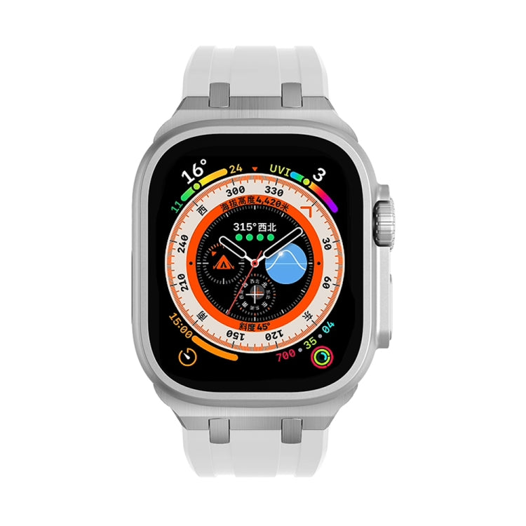 AP Silicone Watch Band For Apple Watch Ultra 49mm(Silver White)