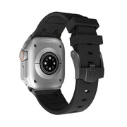 AP Silicone Watch Band For Apple Watch 8 41mm(Black Black)