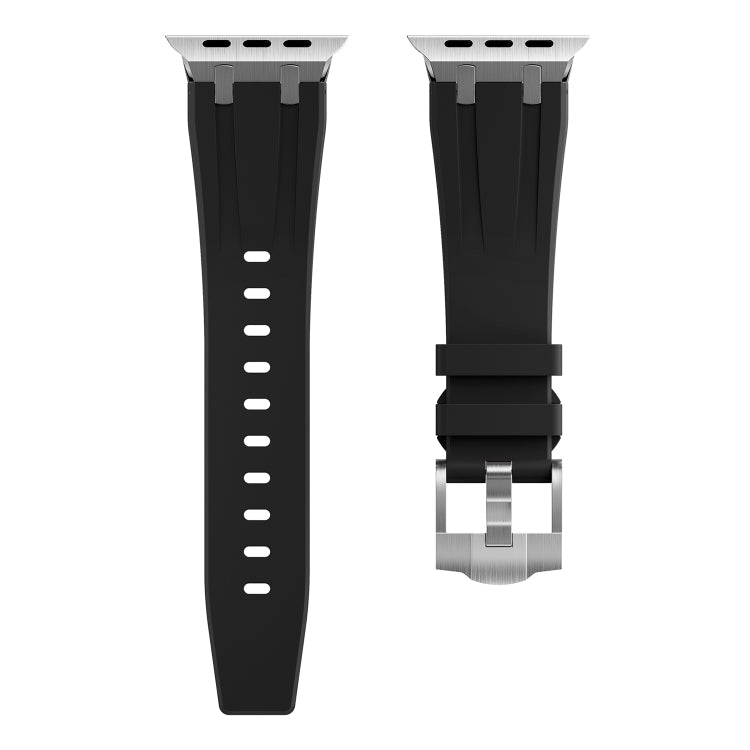 AP Silicone Watch Band For Apple Watch 8 41mm(Silver Black)