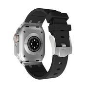 AP Silicone Watch Band For Apple Watch 8 41mm(Silver Black)