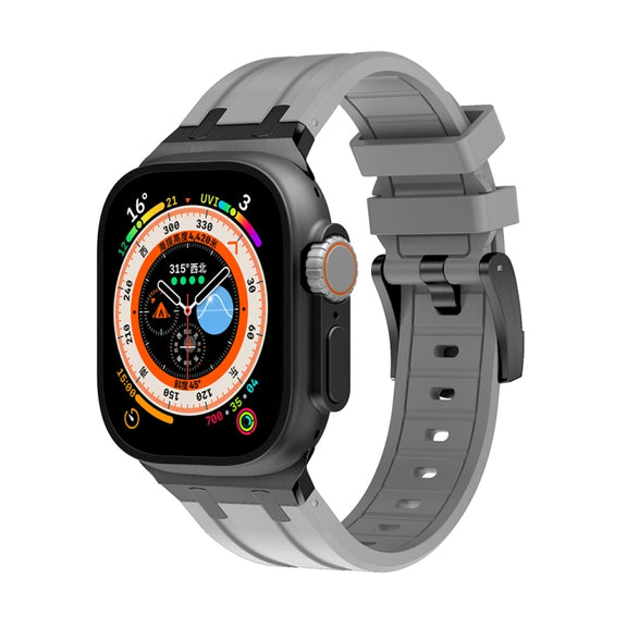 AP Silicone Watch Band For Apple Watch 8 41mm(Black Grey)