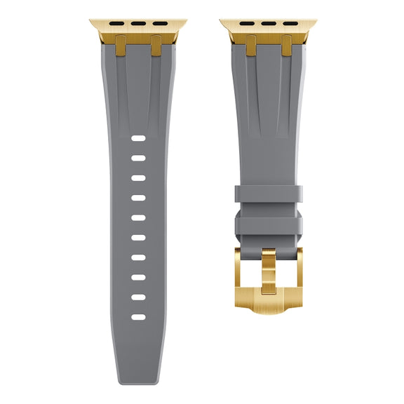 AP Silicone Watch Band For Apple Watch 8 41mm(Gold Grey)