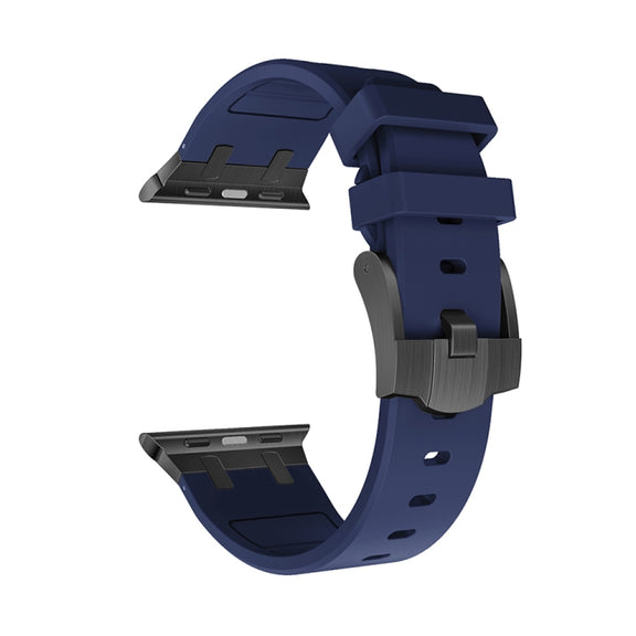 AP Silicone Watch Band For Apple Watch SE 2022 44mm(Black Blue)