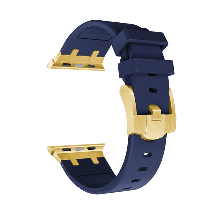 AP Silicone Watch Band For Apple Watch SE 44mm(Gold Blue)