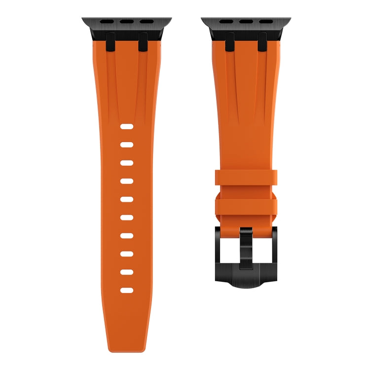 AP Silicone Watch Band For Apple Watch 5 40mm(Black Orange)