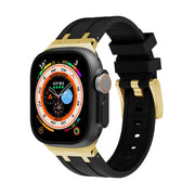 AP Silicone Watch Band For Apple Watch 2 38mm(Gold Black)