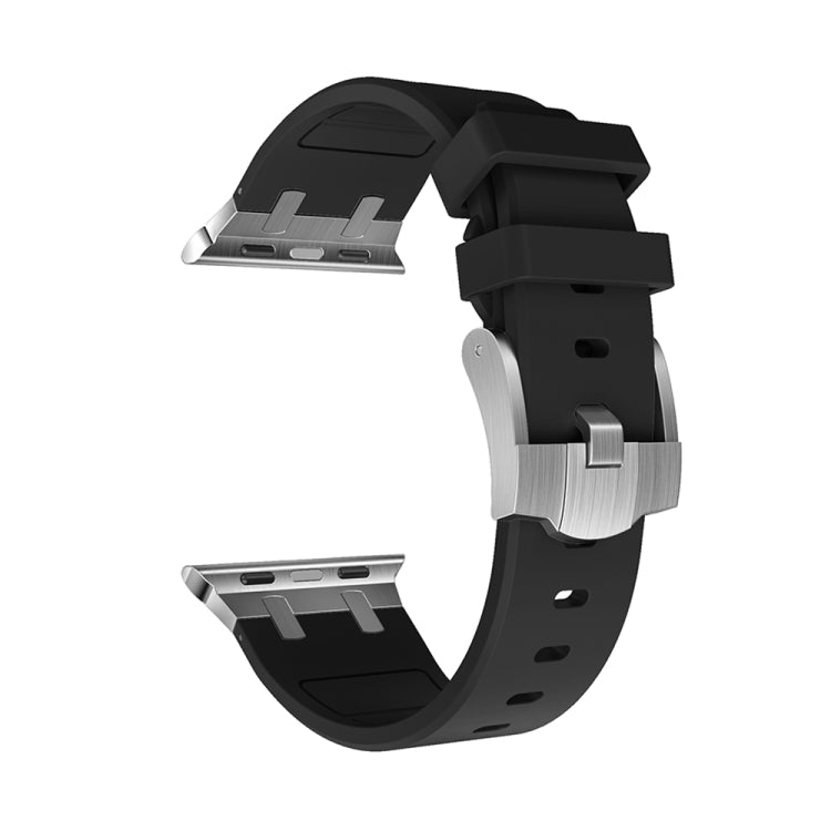 AP Silicone Watch Band For Apple Watch 2 38mm(Silver Black)