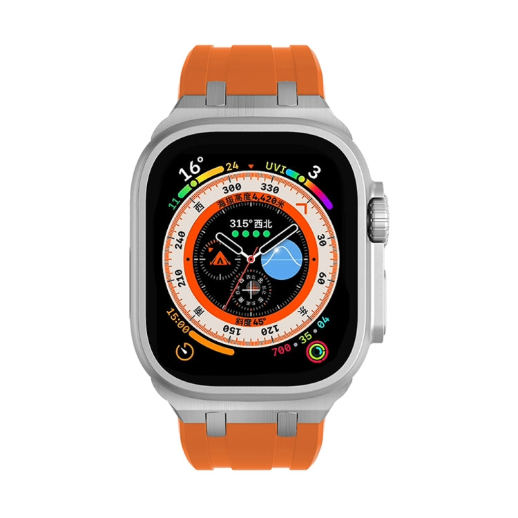 AP Silicone Watch Band For Apple Watch 2 38mm(Silver Orange)