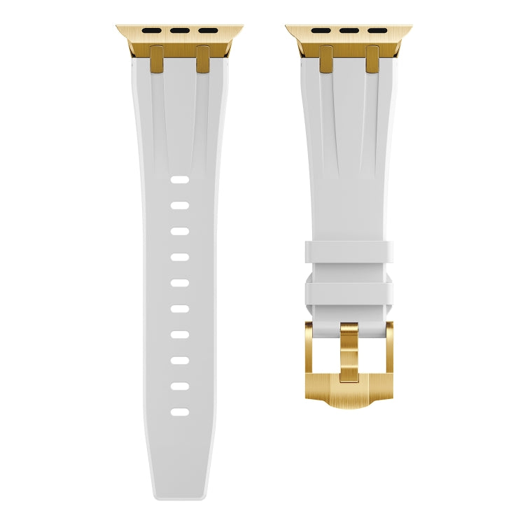 AP Silicone Watch Band For Apple Watch 2 38mm(Gold White)